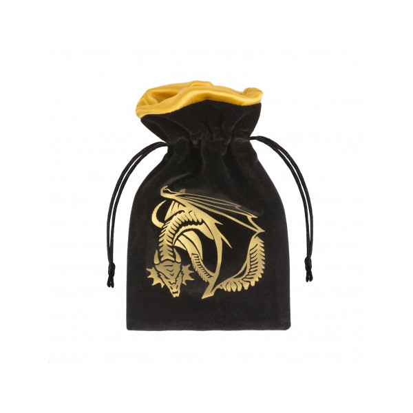 Dragon Black & Golden Velour Dice Bag - Würfelbeutel