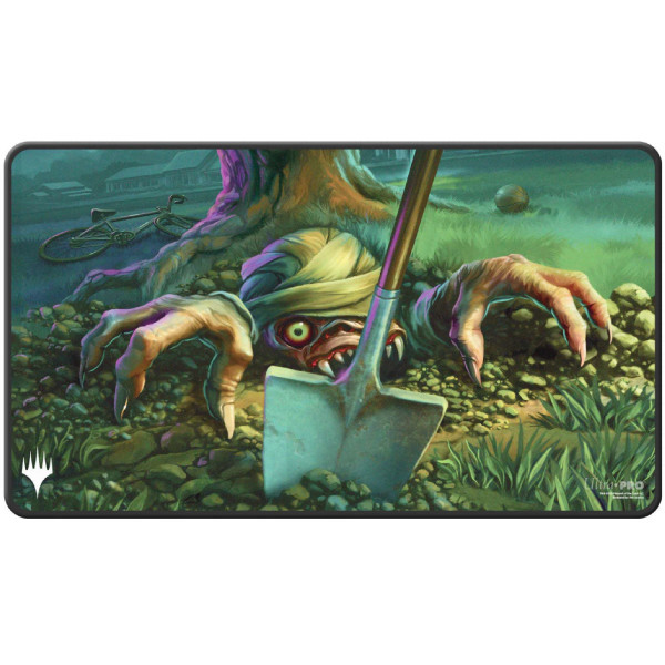 UP - Black Stitched Playmat for Magic The Gathering - Duskmourn - Exhume