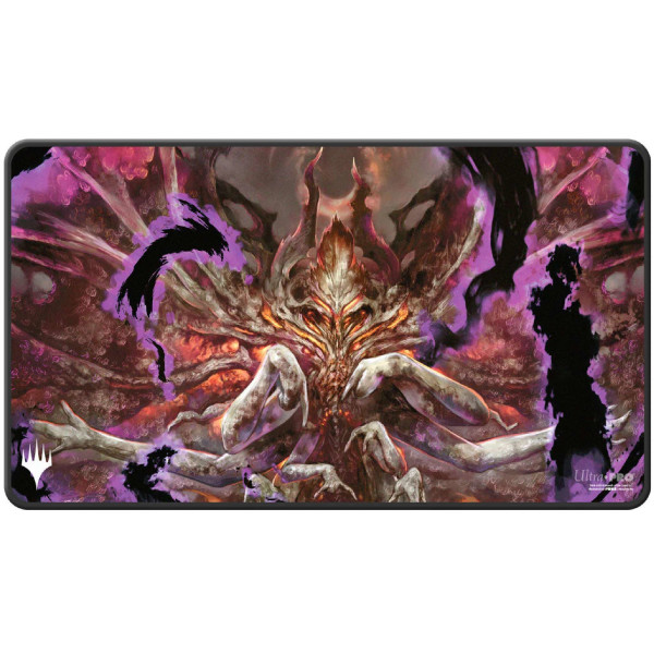 UP - Black Stitched Playmat for Magic The Gathering - Duskmourn - Damnation